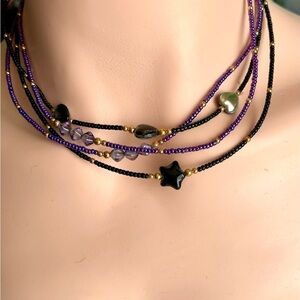 NWT! 4 Necklace Set Purple Gold